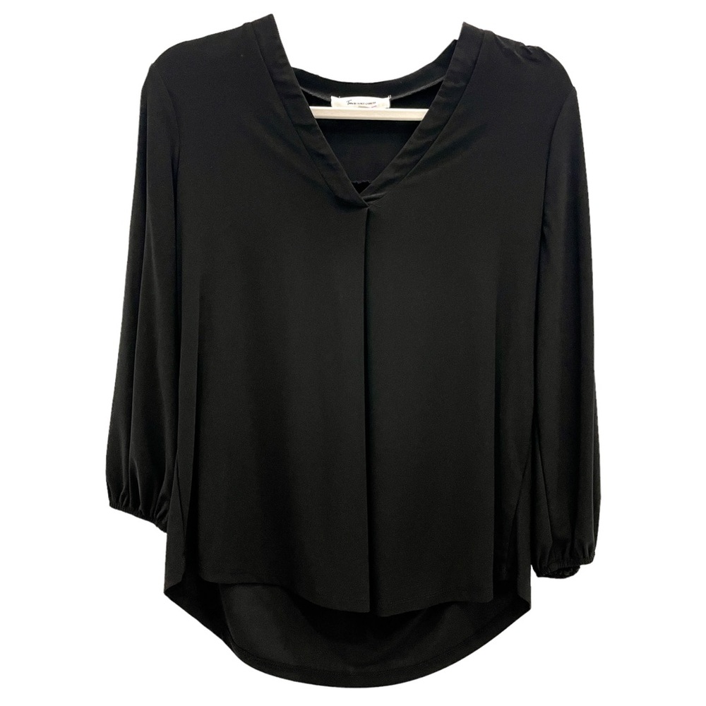 Vince Camuto Classic Black Wrinkle-Resistant 3/4 Sleeve Blouse